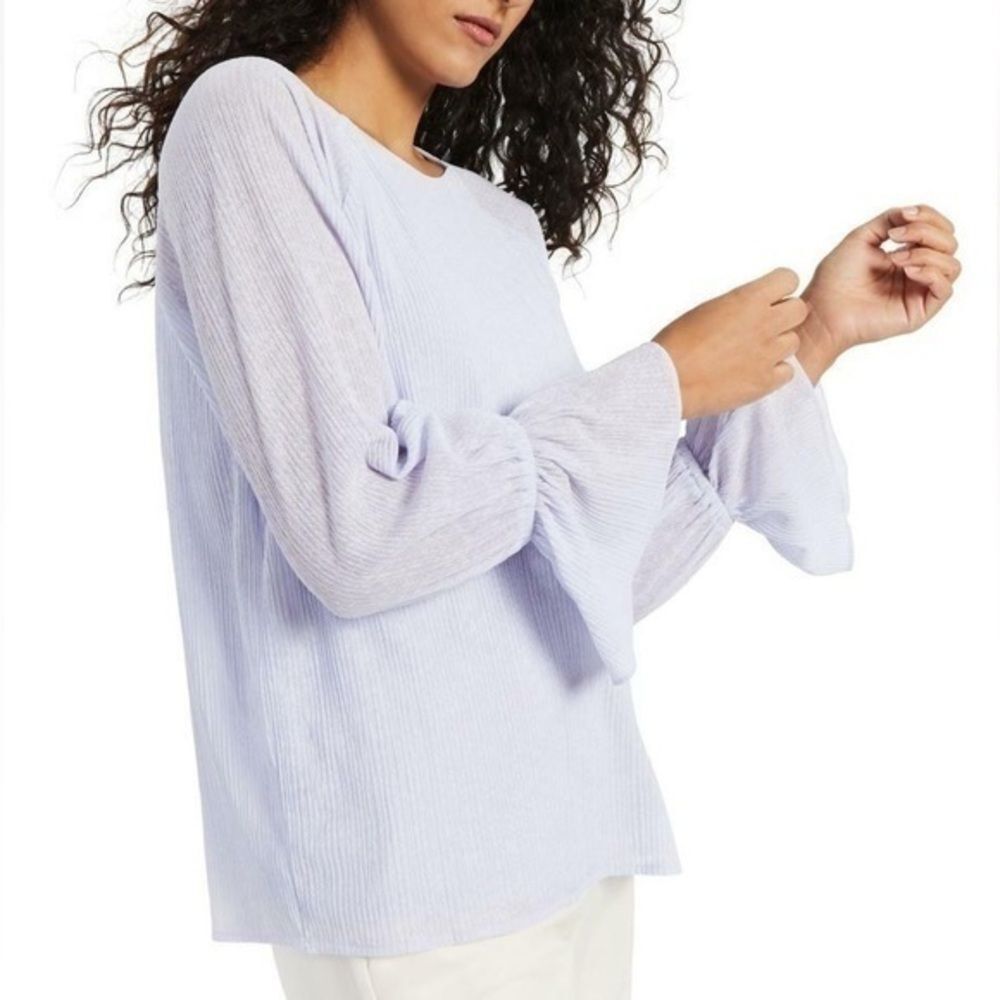 NEW Alfani Purple Textured Chiffon Flounce Sleeve Blouse XL Petite